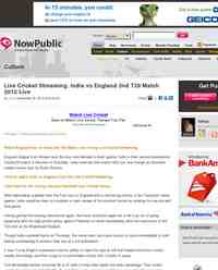 Live Cricket Streaming India vs England 2nd T20: NowPublic